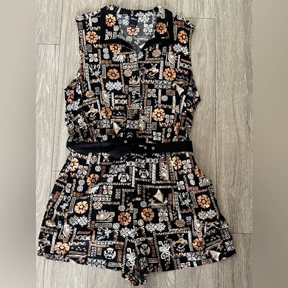 Her Universe Disney Moana Romper Plus Size, with belt and pockets